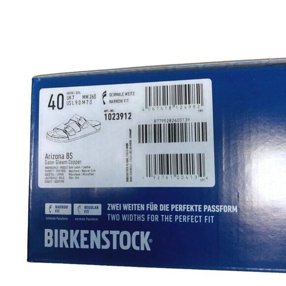 Birkenstock Arizona BS Sandals Womens Size 9-9.5 NARROW Fit Gator Gleam Copper - Picture 9 of 10